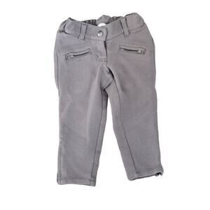 Girl's Hanna Andersson Gray Pants With Leg Zippers Size 80 (Size 2)